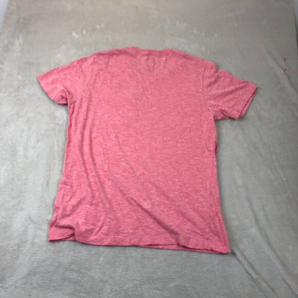 Levi's Women's T-Shirt Large Pink Heathered Short Sleeve Pullover V-Neck Pocket - Picture 10 of 10